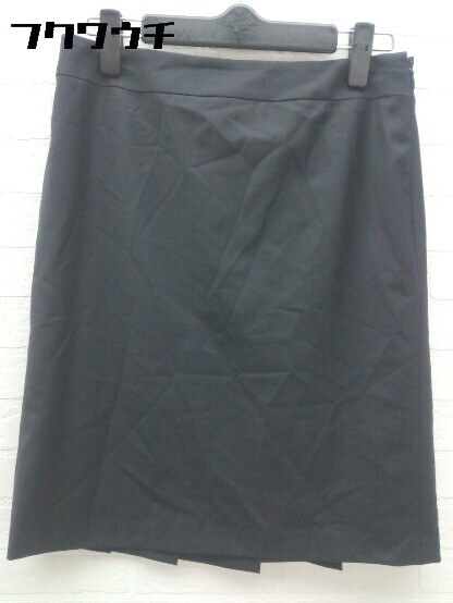 ◇ iCB complete アイシービー コンプリート サイドジップ 膝丈 スカート サイズ7 ブラック レディース ..