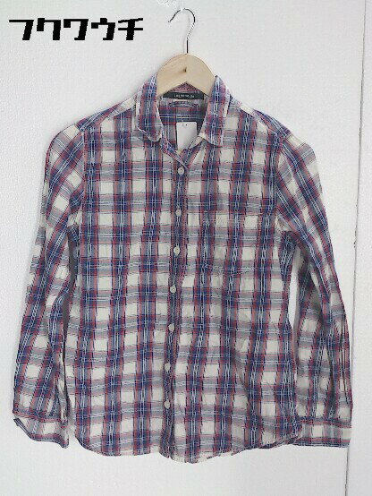 ◇ Lugnoncure ルノンキュール 長袖 チェック シャツ サイズM ネイビー レッド レディース 【中古】(4)