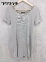 ◇ TORRAZZO DONNA トラッゾドンナ ボーダー 半袖 ミニ チュニック ワンピース ホワイト ブラック レディース 【中古】