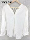◇ AMERICAN RAG CIE アメリカンラグシー レースアップ 長袖 ブラウス カットソー サイズF ホワイト レディース 【中古】