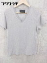◇ wjk ダブルジェイケイ 半袖 Vネック Tシャツ カットソー サイズM グレー メンズ 【中古】
