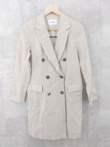 ◇ MOUSSY マウジー リネン混 長袖 コート サイズ1 ベージュ レディース 【中古】 ◇ MOUSSY マウジー リネン混 長袖 コート サイズ1 ベージュ レディース 【中古】