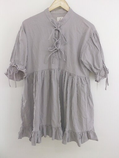 ◇ merry jenny メリージェニー 七分袖 ミニ ワンピース サイズF グレー系 レディース P 【中古】 ◇ merry jenny メリージェニー 七分袖 ミニ ワンピース サイズF グレー系 レディース P 【中古】