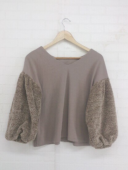 ◇ Simplicite シンプリシテェ 袖切り替え Vネック 長袖 ニット カットソー ブラウン系 レディース P 【中古】(4)