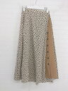 ◇ Te chichi TERRASSE ウエストゴム 水玉 ドット ロング ラップ巻き スカート サイズM ベージュ ブラック レディース P 【中古】