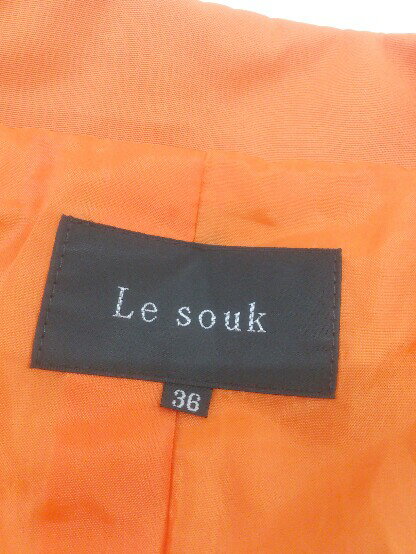 ◇ ◎ LE SOUK ルスーク ウエストベルト 長袖 コート サイズ 36 オレンジ レディース P 【中古】