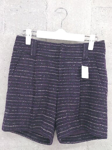 ◇ BALLSEY ボールジィ TOMORROWLAND ショート パンツ サイズ34 パープル ブラック ホワイト レディース 【中古】 ◇ BALLSEY ボールジィ TOMORROWLAND ショート パンツ サイズ34 パープル ブラック ホワイト レディース 【中古】