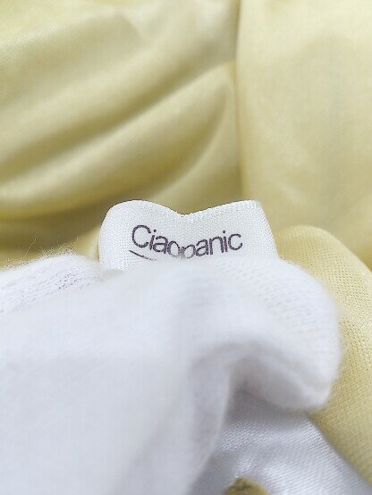 ◇ ◎ CIAOPANIC チャオパニック 花柄 Vネック 五分袖 膝下丈 ワンピース サイズ M マスタード レディース P 【中古】