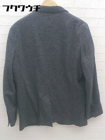 ◇ D'URBAN ダーバン シングル2B ネーム刺繍有り 長袖 テーラードジャケット サイズL ダークグレー ブラック メンズ 【中古】