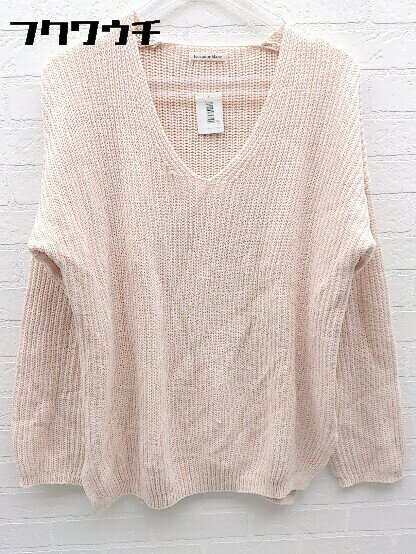 ◇ le.coeur blanc ルクールブラン コットン 長袖 Vネック ニット セーター サイズ38 ピンク系 レディー..