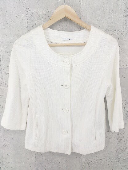 ◇ a.v.v standard アーヴェヴェ スタンダード 長袖 ノーカラー ジャケット サイズ38 ホワイト レディース 【中古】