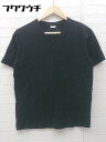 ◇ EDIFICE エディフィス 半袖 Vネック Tシャツ カットソー サイズM ブラック メンズ 【中古】