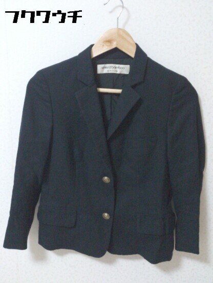 ◇ united bamboo ユナイテッドバンブー シングル 2B 長袖 テーラード ジャケット サイズ2 ブラック レディース 【中古】