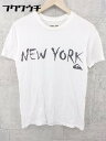◇ QUIKSILVER クイックシルバー 半袖 プリント Tシャツ カットソー サイズS ホワイト メンズ 【中古】