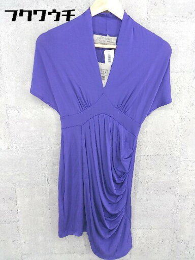 ◇ ●未使用● ◎ zara collection タグ付 半袖 チュニック サイズM パープル レディース 【中古】 ◇ ●未使用● ◎ zara collection タグ付 半袖 チュニック サイズM パープル レディース 【中古】