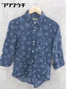 ◇ ◎ JOURNAL STANDARD ジャーナルスタンダード 花柄 プリント 長袖 シャツ サイズM ネイビー ブルー メンズ 【中古】