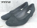 ◇ Le Talon ルタロン チャンキーヒール パンプス サイズ24 ブラック レディース 【中古】