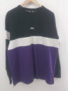 ◇ FILA フィラ ロゴ 長袖 Tシャツ カットソー サイズ LL ブラック パープル ホワイト メンズ P 【中古】