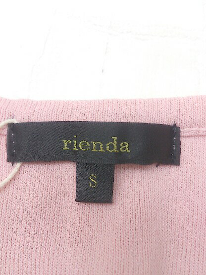 ◇ ●新品● ◎ rienda タグ付 ボーダー ノースリーブ ミニ チュニック ニット ワンピース サイズS マルチ レディース 【中古】