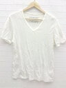 ◇ nano universe ナノユニバース 半袖 Vネック Tシャツ カットソー サイズM オフホワイト系 メンズ 【中古】