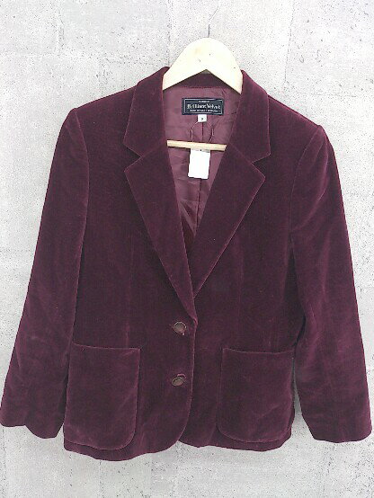 ◇ NIEDIECK VELVET ニーディックベルベット シングル 2B ベロア 長袖 ジャケット サイズ9 パープル レディース 【中古】