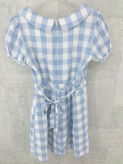 ◇ MINIMUM MINIMUM ミニマムミニマム チェック 半袖 ミニ ワンピース 2 ブルー ホワイト レディース 【中古】