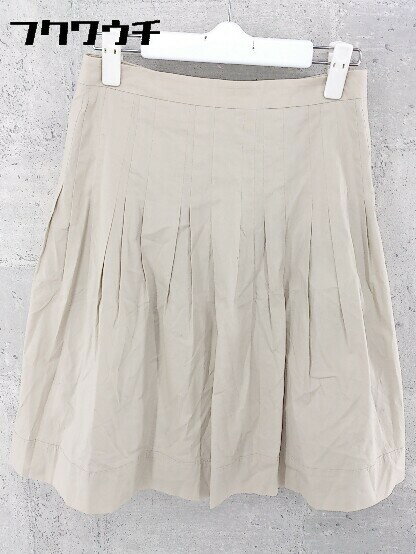 ◇ COMME CA DU MODE コムサデモード サイドジップ 膝丈 プリーツ スカート サイズ9 ベージュ レディース 【中古】(4)