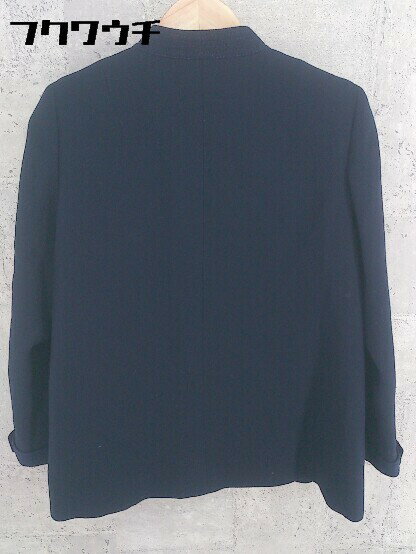 ◇ ISETAN 伊勢丹 長袖 ノーカラー コート ネイビー レディース 【中古】
