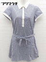 ◇ Ashworth アシュワース チェック 半袖 ミニ シャツ ワンピース サイズM ネイビー ホワイト レディース 【中古】(4)