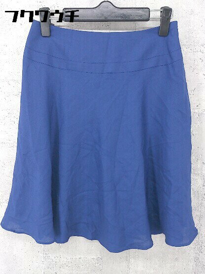 ◇ INDIVI インディヴィ サイドジップ 膝丈 フレア スカート サイズ36 ブルー レディース 【中古】
