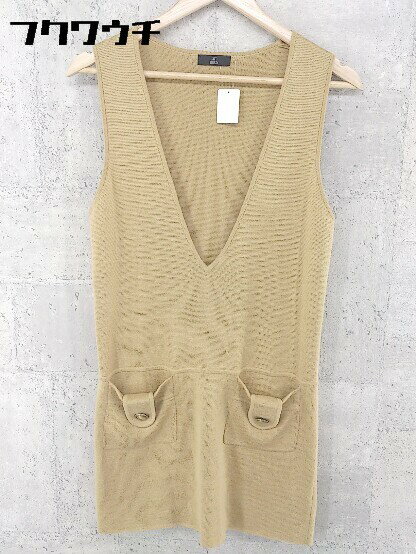 ◇ INED イネド ノースリーブ ミニ ジャンパースカート ワンピース サイズ9 ベージュ レディース 【中古】