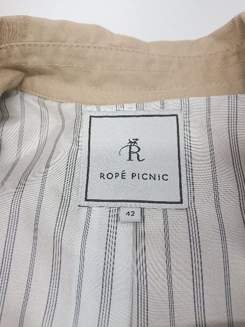 ◇ ◎ ROPE PICNIC ロペピクニック 大人女子 通勤 定番 長袖 トレンチコート サイズ42 ベージュ レディース P 【中古】