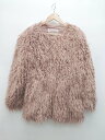 ■ one after another NICE CLAUP フェイクファー 可愛い 長袖 コート ピンク レディース P 【中古】(4)