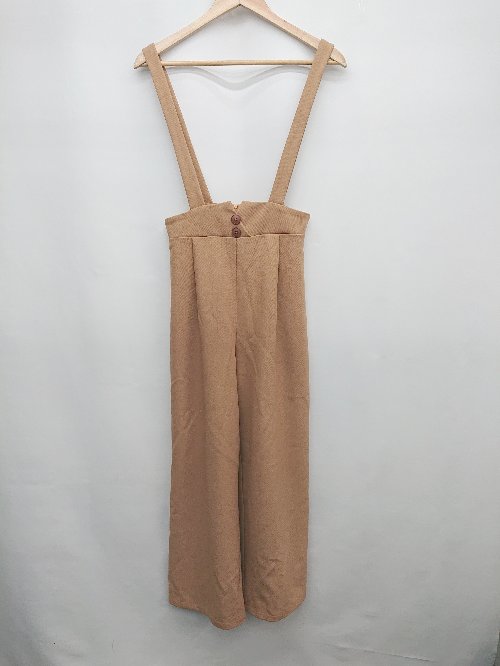 ◇ Brown&Street ブラウンアンドストリート ハイウエスト 大人女子 サロペット サイズS ベージュ ブラウン系 レディース P 【中古】