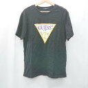 ◇ GUESS ゲス 風合い ディティール ブランド ユニセックス 半袖 Tシャツ サイズXL ブラック メンズ レディース E 【中古】