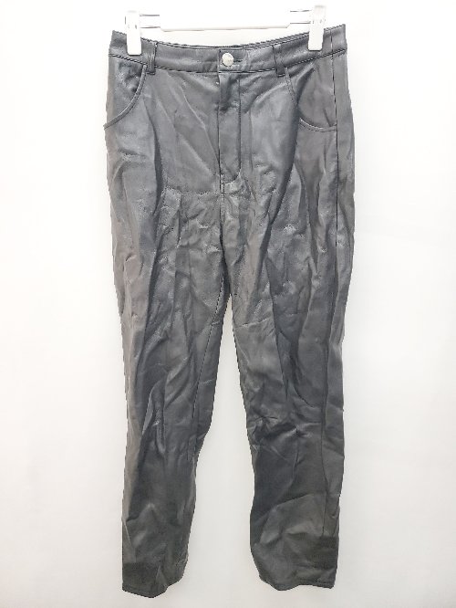 ◇ JEANASIS ジーナシス フェイクレザー キレイめ スキニー パンツ サイズM ブラック レディース P 【中古】