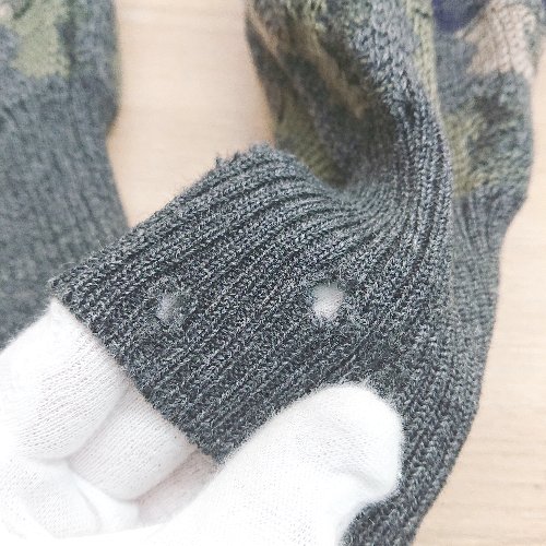 ◇ ノ−ブランド 総柄 古着 ウール made in URUGUAY 袖ウエストリブ 長袖 カ−ディガン サイズ グレ−系 メンズ E 【中古】