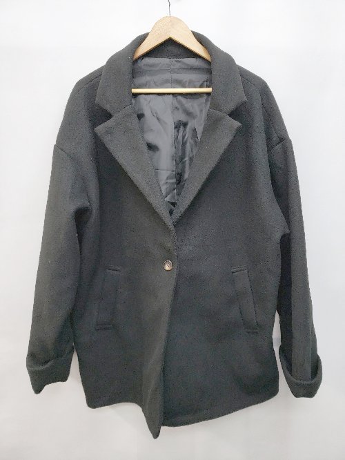 ◇ unrelaxing アンリラクシング シンプル 秋冬 オーバーサイズ 長袖 コート サイズF ブラック メンズ P 【中古】