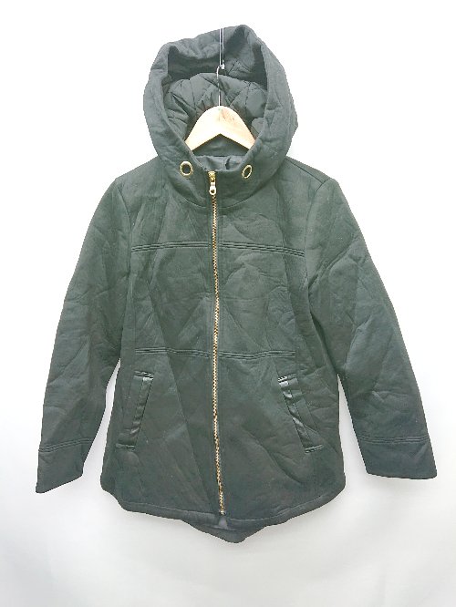 ◇ AN LIC AU BLUE！ アンリック オー ブルー フーディ ジップアップ 長袖 パーカー サイズ13 ブラック レディース P 【中古】