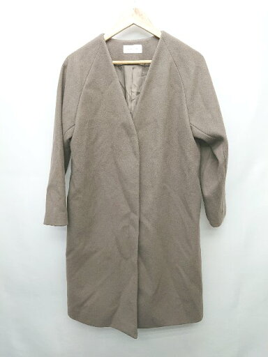 ◇ GLOBAL WORK グローバルワーク ノーカラー ロング キレイめ 通勤 長袖 コート サイズM グレージュ系 レディース P 【中古】 ◇ GLOBAL WORK グローバルワーク ノーカラー ロング キレイめ 通勤 長袖 コート サイズM グレージュ系 レディース P 【中古】