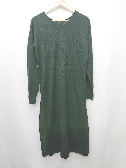 ◇ Audrey and John Wad オードリーアンドジョンワッド プリーツ 長袖 膝下丈 ワンピース サイズF ブラック レディース P 【中古】