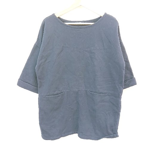 ◇ MELROSECLAIRE メルローズクレール 無地 ベーシック 半袖 ロング丈 ワンピース 表記なし ネイビー レディース E 【中古】