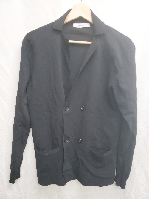 ◇ ⊂ nano universe ナノユニバース コットン 長袖 テーラードジャケット サイズM ブラック メンズ P 【中古】
