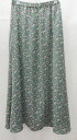 ◇ apres jour mignon 花柄 長袖 フリル ロング ブラウス スカート セットアップ サイズF グリーン系 レディース E 【中古】