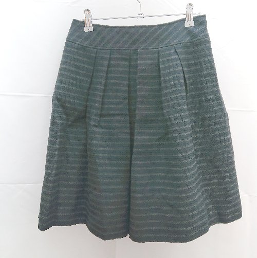 ◇ Reflect リフレクト ボーダー ミニ フレア スカート サイズ9 ネイビー レディース E 【中古】(4)