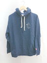 ◇ FRUIT OF THE LOOM フロント、バックプリントあり。プルオーバー 長袖 パーカー サイズM ネイビー レディース E 【中古】
