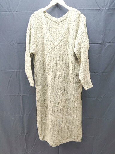 ◇ Re:EDIT Green Project Vネック ニット バックスリット 長袖 ロング ワンピース サイズM グリーン レディース E 【中古】 ◇ Re:EDIT Green Project Vネック ニット バックスリット 長袖 ロング ワンピース サイズM グリーン レディース E 【中古】