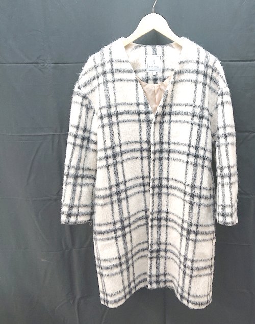 ◇ ROPE PICNIC ロペピクニック チェック柄 長袖 コート サイズ38 ホワイト レディース E 【中古】