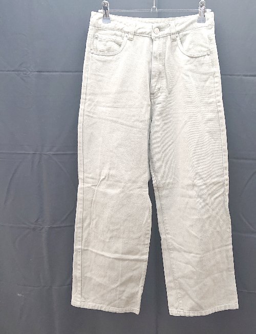 ◇ Chillfar チルファー シンプル デニム ワイド ストレート パンツ サイズL ベージュ レディース E 【中古】