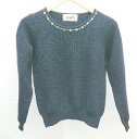 ◇ ROPE' ロペ 首元ビーズ 長袖 ニット サイズM ネイビー レディース E 【中古】